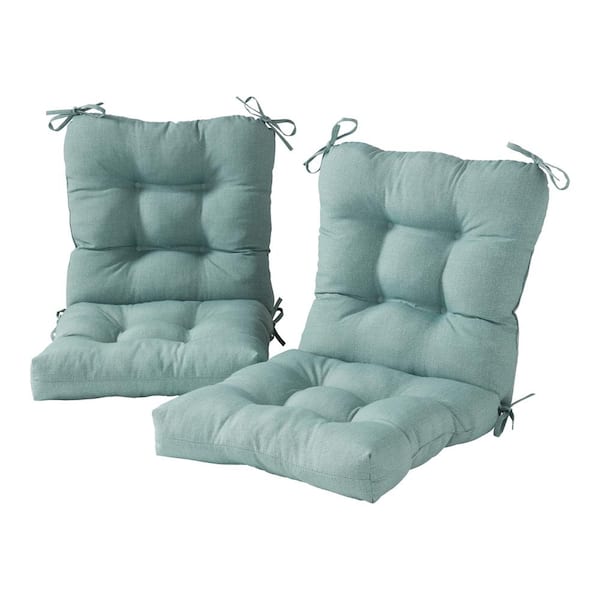 Greendale Home Fashions 21 in. x 42 in. Outdoor Dining Chair Cushion in Seaglass (2-Pack)