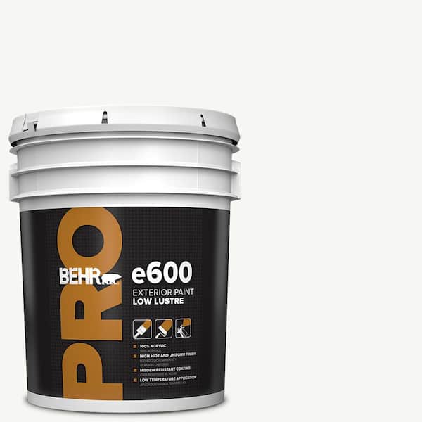 5 Gal. e600 White Low Lustre Acrylic Exterior Paint