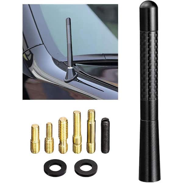 Universal Car Antenna Replacement Carbon Fiber Radio Stereo Antenna Mast 4.7 in Easy Install Scratch Resistant
