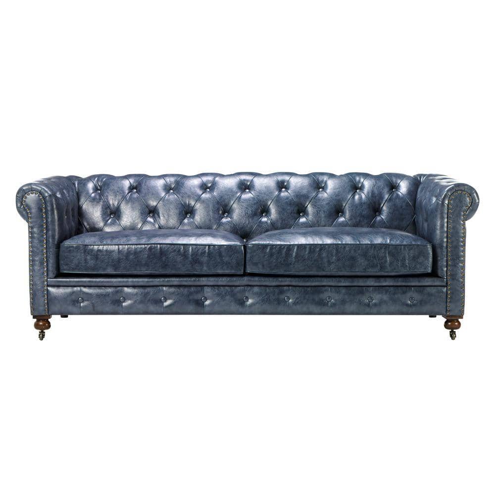 Blue Leather Sofa, Navy Blue Leather Sectional