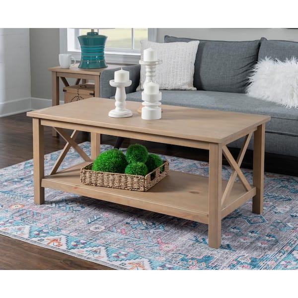 Linon Home Decor Delaney 44 in. L Natural Rectangle Wood top