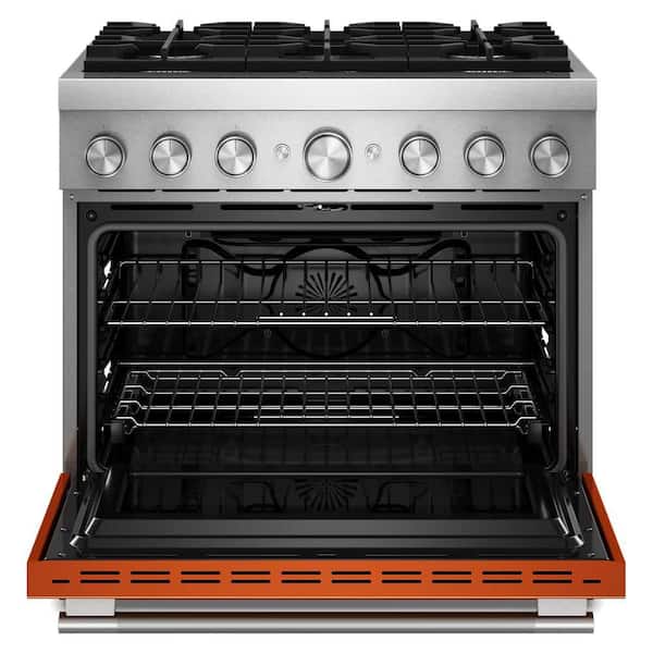 KitchenAid 36 in. 6 Burners Freestanding Dual Fuel Range in