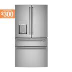 22.3 cu. ft. Smart Four-Door French Door Refrigerator in Stainless Steel, Counter Depth