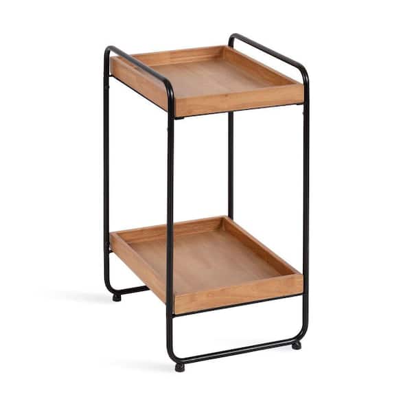 Kate and Laurel Nicco 16 in. Brown Rectangle MDF End Table