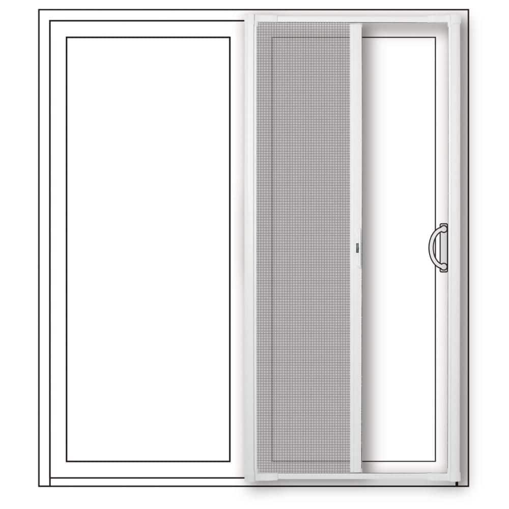 LuminAire for Sliding Patio Doors 72 in. x 80 in. Universal White Aluminum 