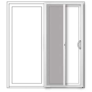 LuminAire for Sliding Patio Doors 72 in. x 80 in. Universal White Aluminum Gliding Retractable Screen Door