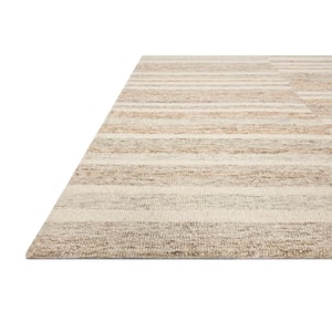 Chris Loves Julia Chris Ivory/Clay 18 in. x 18 in. Sample Modern Hand Tufted Wool Area Rug