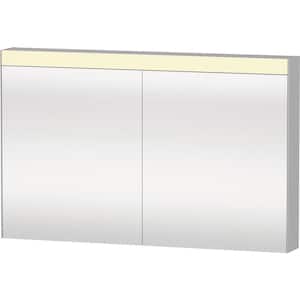 Light and Mirror 47.63 in. W x 29.875 in. H White Surface Mount Medicine Cabinet