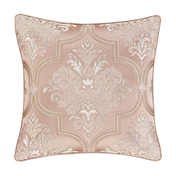 J QUEEN NEW YORK INC Rosalita Blush Polyester 20 in. Square Decorative Throw Pillow 20 in. x 20 in.