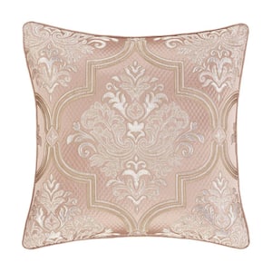 Rosalita Blush Polyester 20 in. Square Decorative Throw Pillow 20 in. x 20 in.