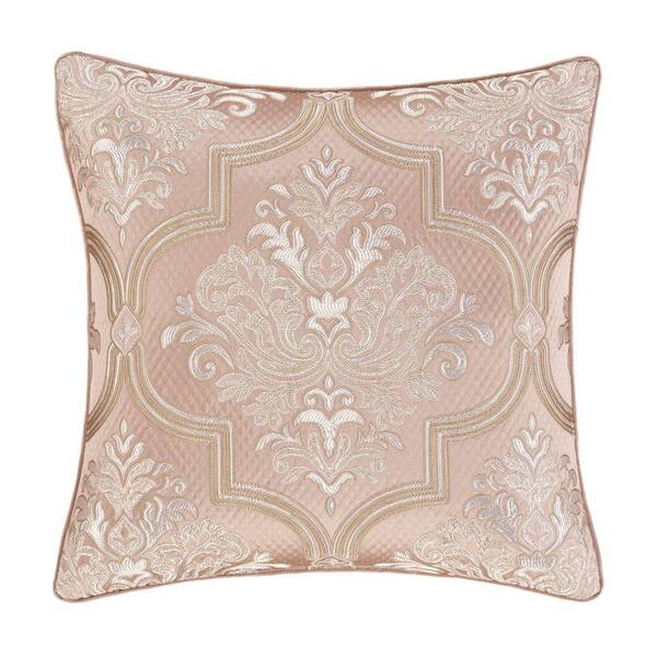 Unbranded Rosalita Blush Polyester 20 in. Square Decorative Throw Pillow 20 in. x 20 in.