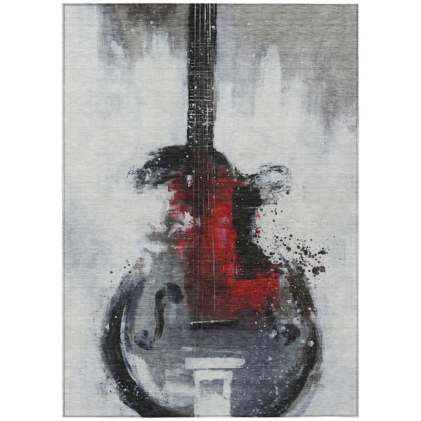 Chantille Machine Washable Indoor/Outdoor Abstract ACN2091 Gray 5 ft. x 7 ft. 6 in. Area Rug
