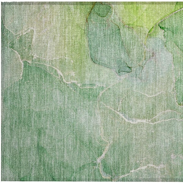 Green 2 ft. x 3 ft. Abstract Indoor/Outdoor Area Rug