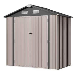 6 ft. W x 4 ft. D Outdoor Storage Metal Shed with Floor, Locks, Air Vents (24 sq. ft.)