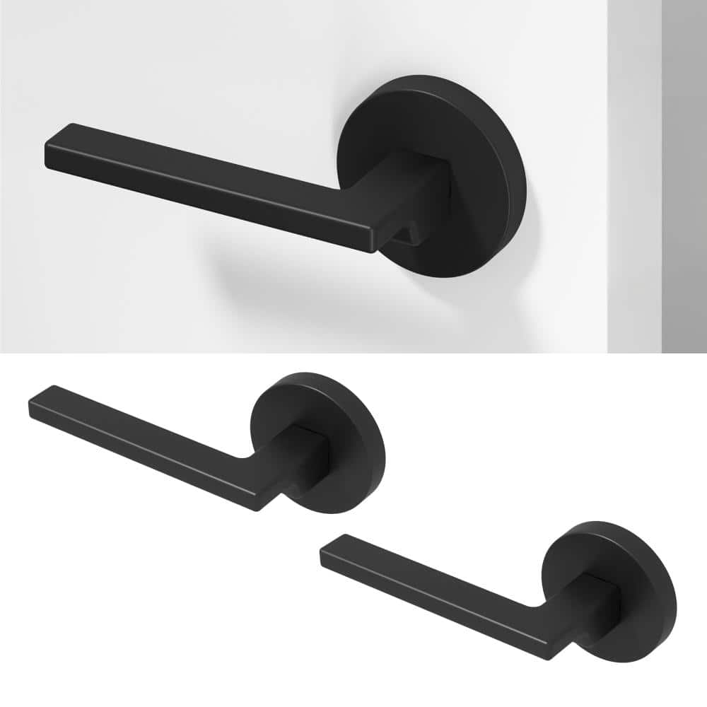 Okun Dune Metal Matte Black Dummy Door Handle with Round Rosette 2