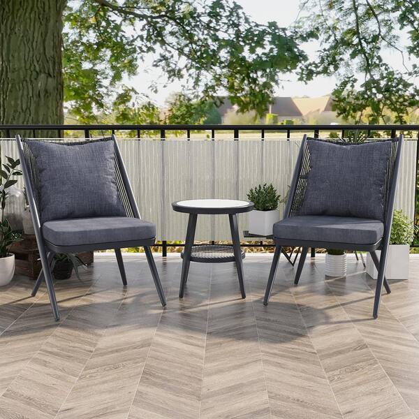 gray outdoor bistro set