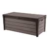 KeterBrushwood120Gal.LargeDurableResinPlasticDeckBoxOutdoorStorageforPatioLawnandGardenBrown227011-TheHomeDepot