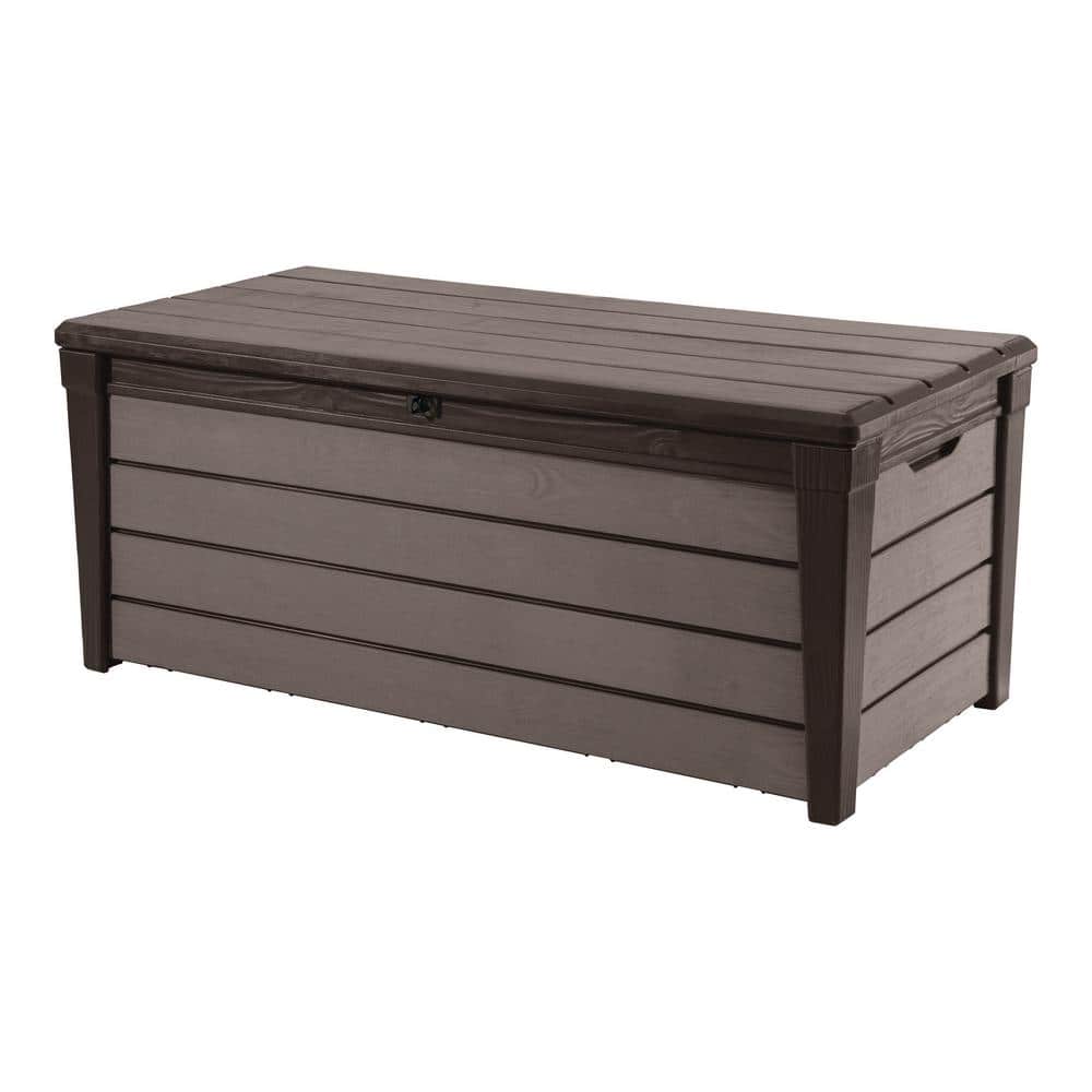 Keter Brown Lockable Plastic Wicker Outdoor Deck Box