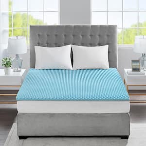 Comfortable 1.5 in. Unique Convoluted Design, All Season Reversible Hypoallergenic Cooling Mattress Topper