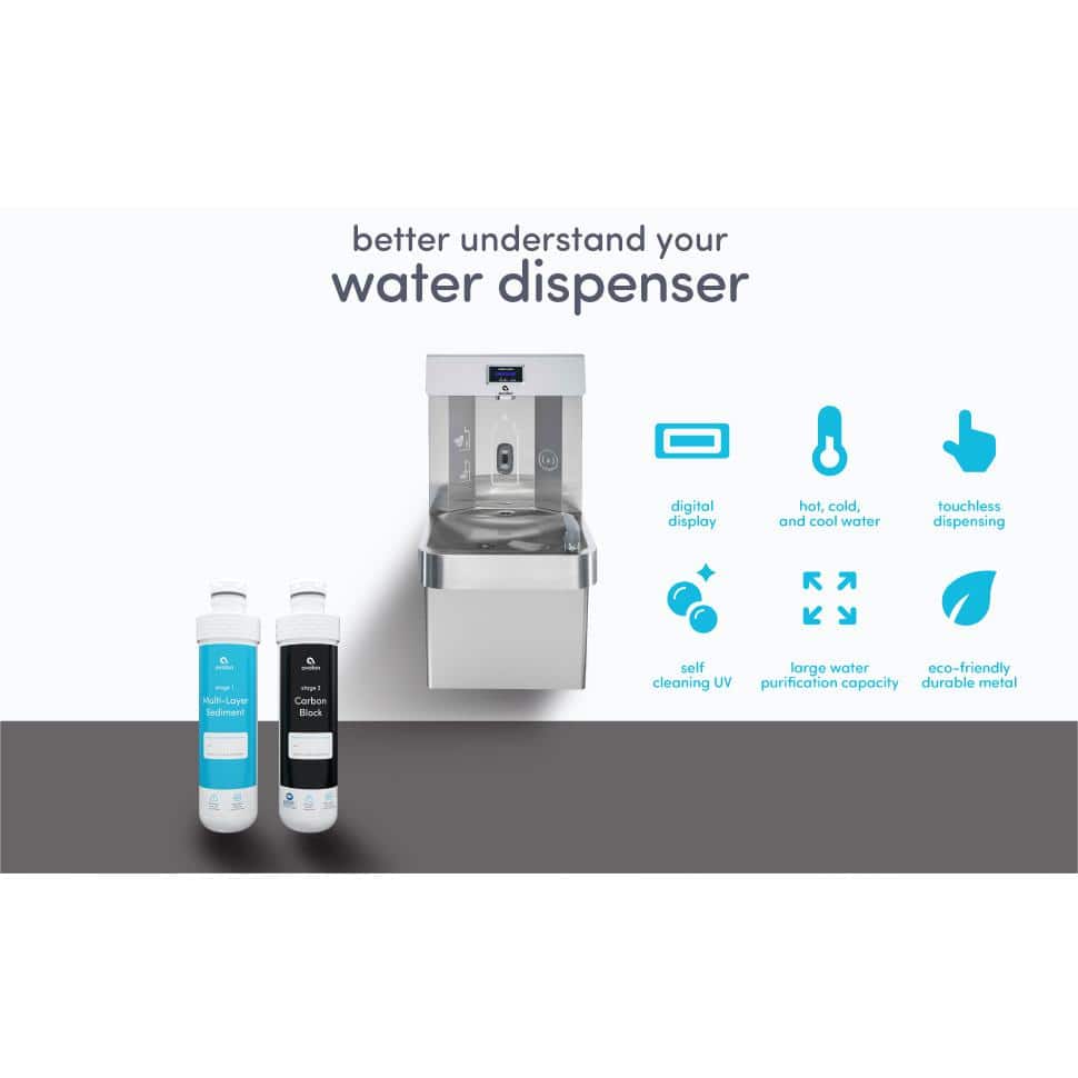 Avalon Stainless Steel Wall Mounted Water Fountain with Bottle Filler