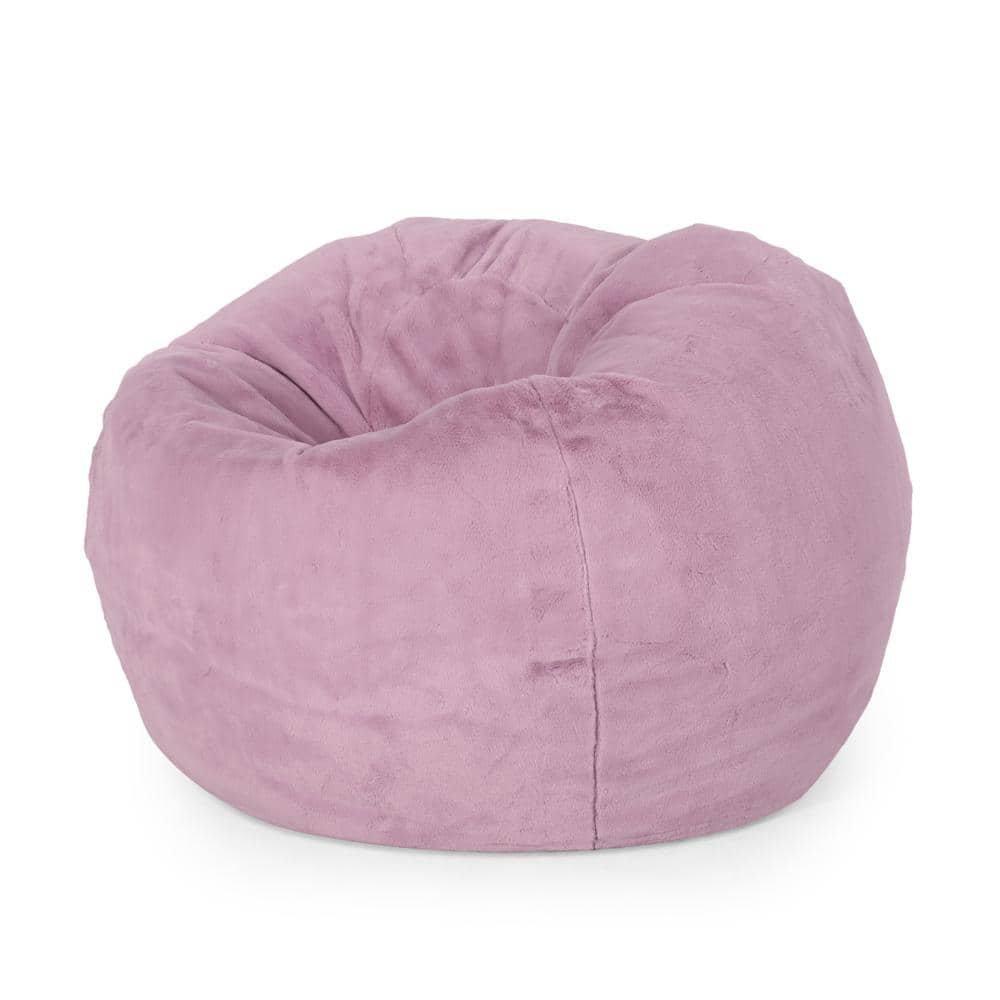 Noble House Enger Lavender Faux Fur 3 Foot Bean Bag 106967 - The Home Depot