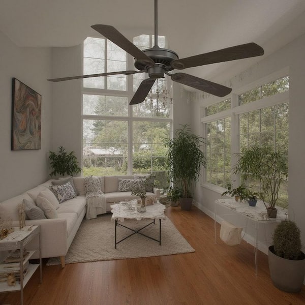 Sundowner 54 in. Indoor/Outdoor Black Iron with Aged Iron Ceiling Fan