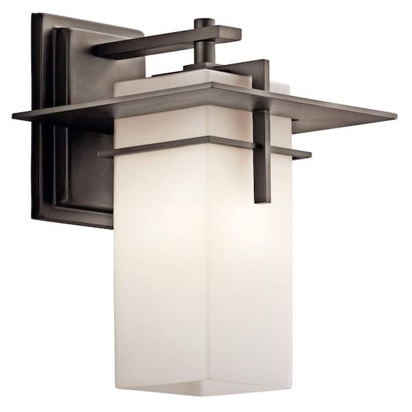 Caterham 14.75 in. 1-Light Olde Bronze Outdoor Hardwired Wall Lantern Sconce with No Bulbs Included (1-Pack)