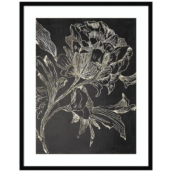Amanti Art Golden Flower Folklore I by Asia Jensen 1-Piece Framed Giclee Abstract Art Print 33 in. x 26 in.