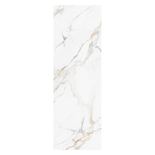 Calle Sol 32 in. x 96 in. Polished Porcelain Marble Look Floor and Wall Tile (20.67 sq. ft. / Each)
