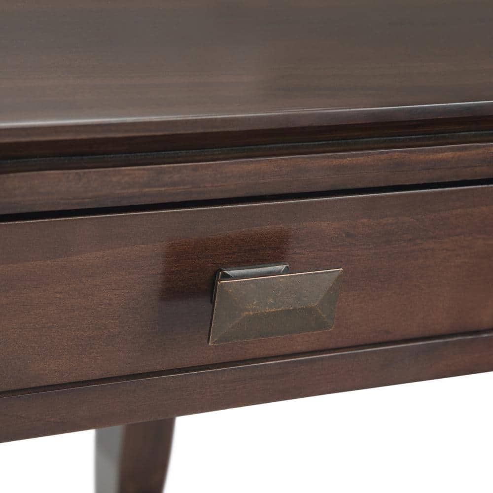 Artisan Tobacco Brown Solid Wood Square End Table with Storage
