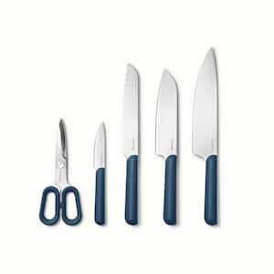 5-Piece Stainless Steel Knife Set in Navy