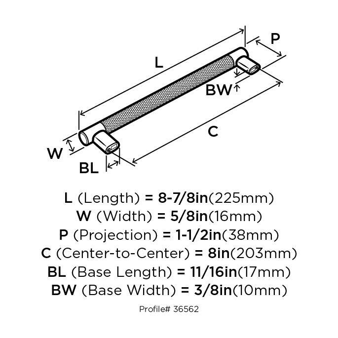 Polished Nickel 10-1/16 inch Bar Cabinet Pull with Mounting Hardware