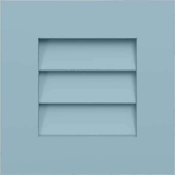 12-in W x 12-in H True Fit PVC Louver Shutters Sample, Peaceful Blue