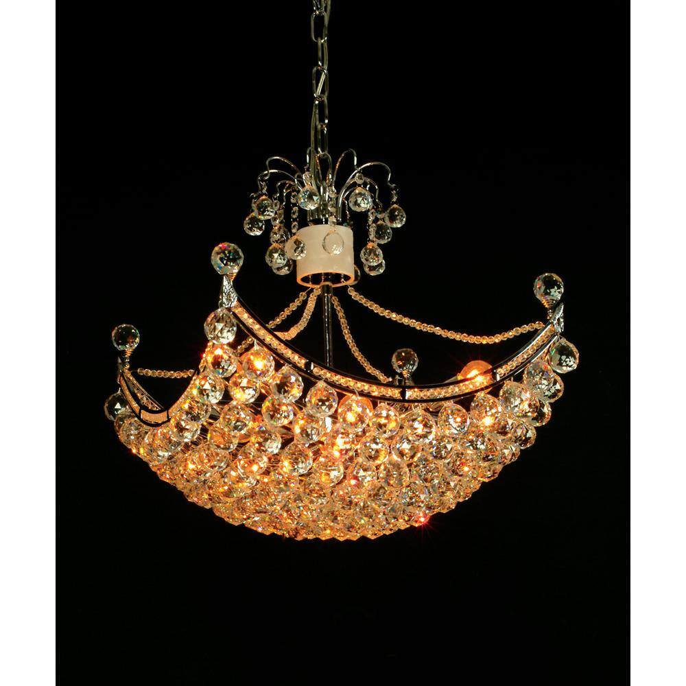 Luxurious Gold Crystal Orb Basket Chandelier