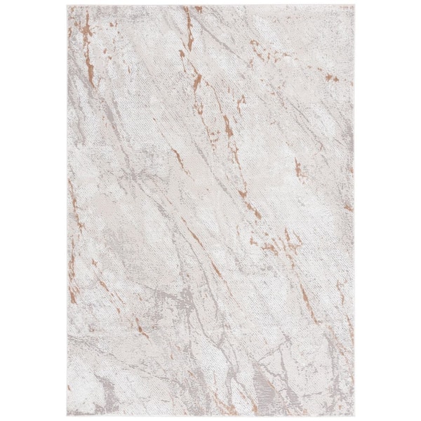 SAFAVIEH Parker 4 ft. x 6 ft. Taupe/Gray Gold Abstract Marble Area Rug