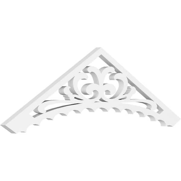 Ekena Millwork 1 in. x 36 in. x 10-1/2 in. (7/12) Pitch Genova Gable Pediment Architectural Grade PVC Moulding