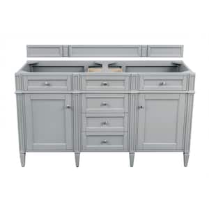 Brittany 60 in. W x 32 in. H Double Bath Vanity Cabinet Only in Urban Gray with Satin Nickel Hardware
