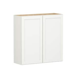 Shaker Full Overlay 36 in. W. x 12 in. D x 36 in. H Plywood Assembled Wall Kitchen Cabinet in Linen White