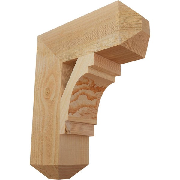 Ekena Millwork 6 in. x 22 in. x 18 in. Douglas Fir Merced Craftsman Rough Sawn Bracket