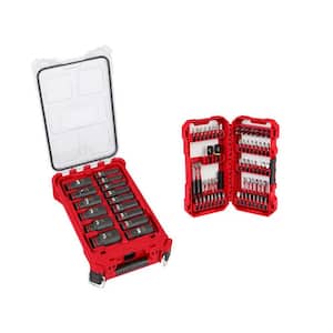 SHOCKWAVE 1/2 in. Drive SAE Deep Well PACKOUT Impact Socket Set & Screw Driver Bit Set w/PACKOUT Case (85-Piece)