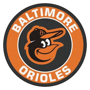 MLB Baltimore Orioles Orange 2 ft. x 2 ft. Round Area Rug