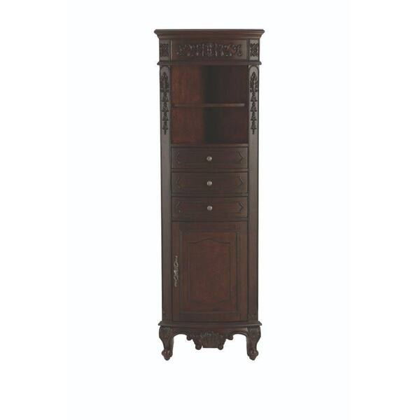 Home Decorators Collection Winslow 22 in. W x 67-1/2 in. H x 14 in. D Bathroom Linen Storage Cabinet in Antique Cherry