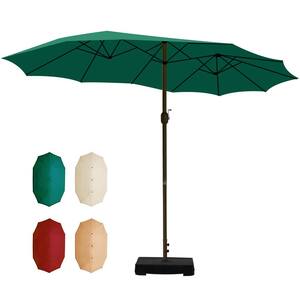 15 ft. Outdoor Market Umbrella Double-Sided Patio Umbrella in Color Light Green