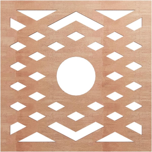 Ekena Millwork 0.375 in. x 4.125 in. x 16 in. Wood Medallion Moulding