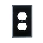 1-Gang Midway Duplex Outlet Nylon Wall Plate, Black