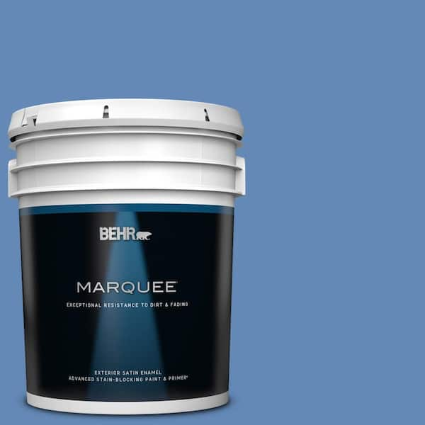 BEHR MARQUEE 5 gal. #580B-6 Castle Moat Satin Enamel Exterior Paint & Primer