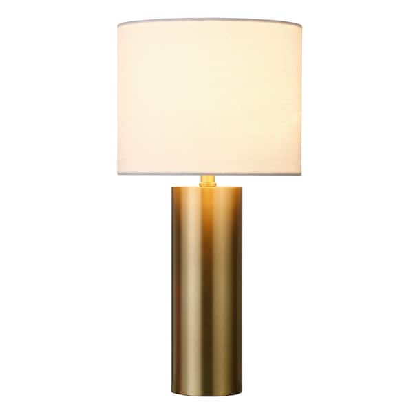 Meyer&Cross York 16 in. Brass Finish Mini Lamp with Fabric Shade