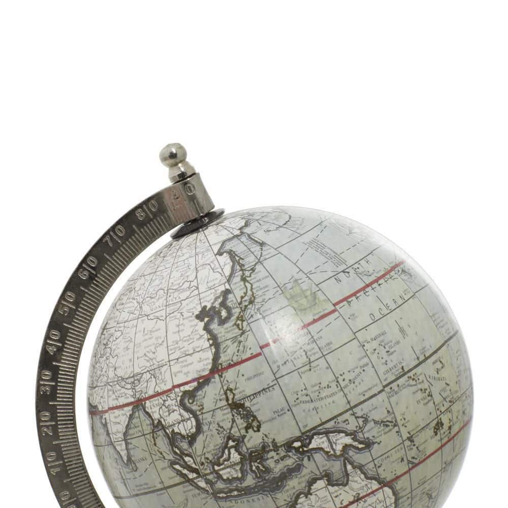 6" White Marble Base Globe Decorative Accent