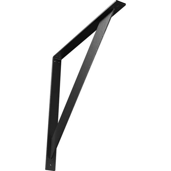 Ekena Millwork 2 in. x 24 in. x 24 in. Steel Hammered Silver Traditional Bracket