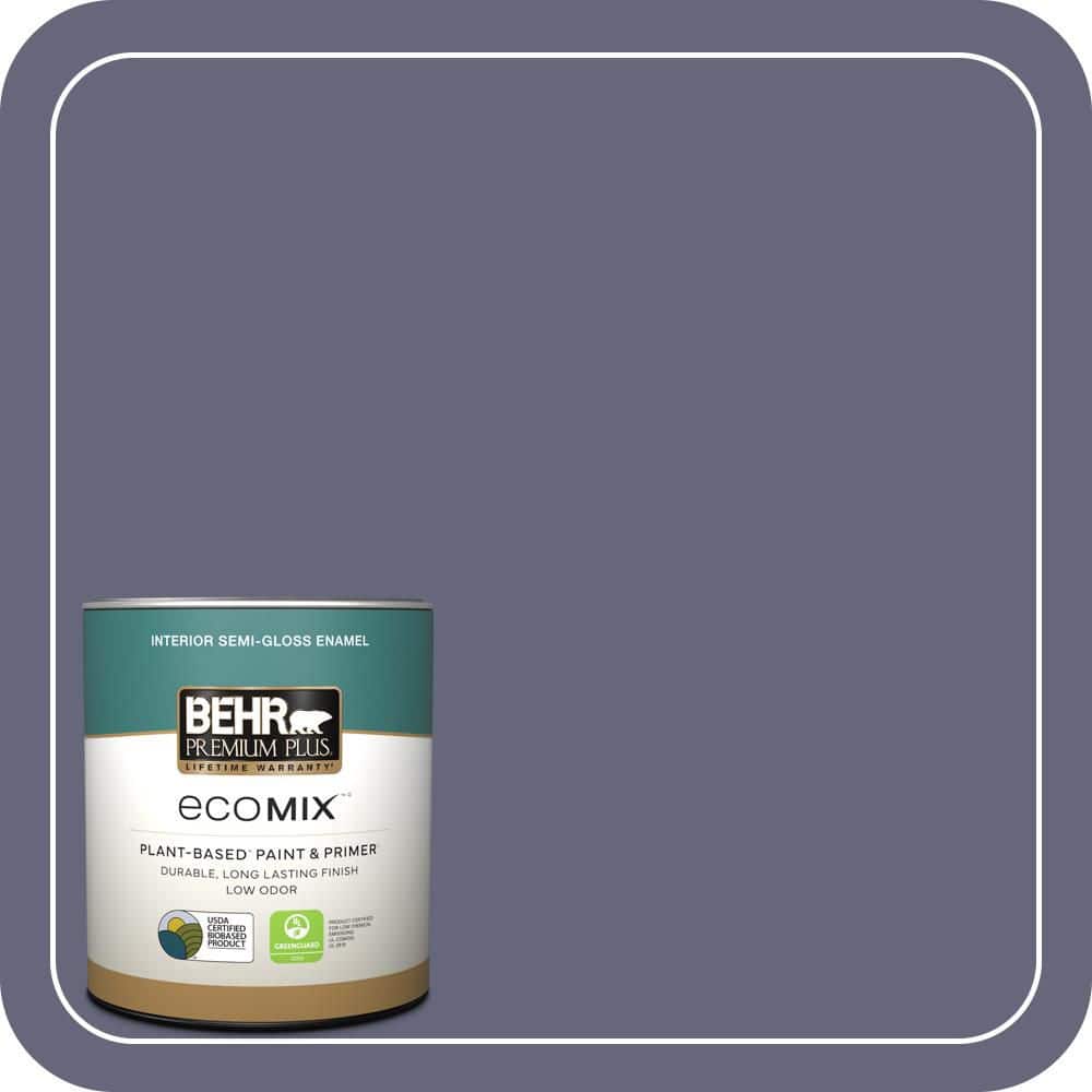 BEHR PREMIUM PLUS 1 qt. #640F-6 Enchanted Evening Semi-Gloss Enamel ...